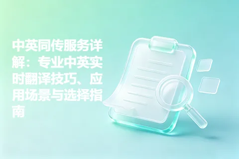 中英同传服务详解：专业中英实时翻译技巧、应用场景与选择指南