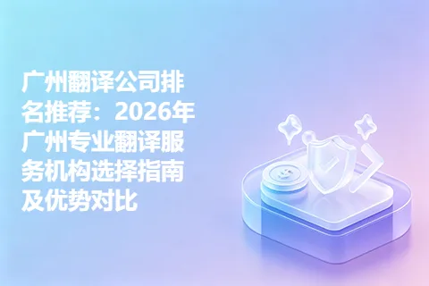 广州翻译公司排名推荐：2026年广州专业翻译服务机构选择指南及优势对比
