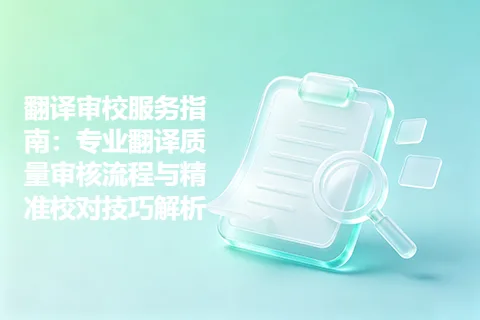 翻译审校服务指南：专业翻译质量审核流程与精准校对技巧解析