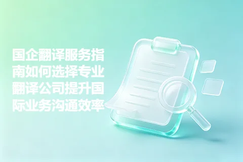 国企翻译服务指南如何选择专业翻译公司提升国际业务沟通效率