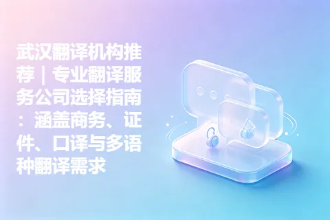 武汉翻译机构推荐｜专业翻译服务公司选择指南：涵盖商务、证件、口译与多语种翻译需求