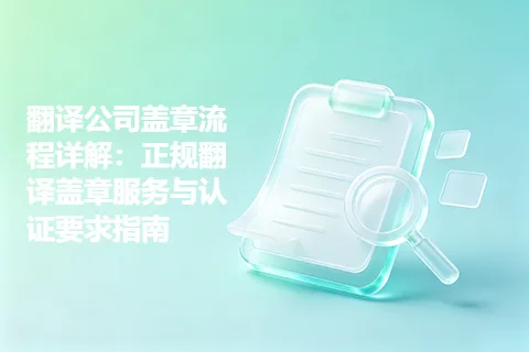 翻译公司盖章流程详解：正规翻译盖章服务与认证要求指南