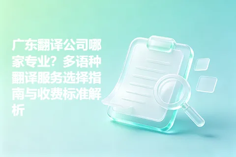 广东翻译公司哪家专业？多语种翻译服务选择指南与收费标准解析