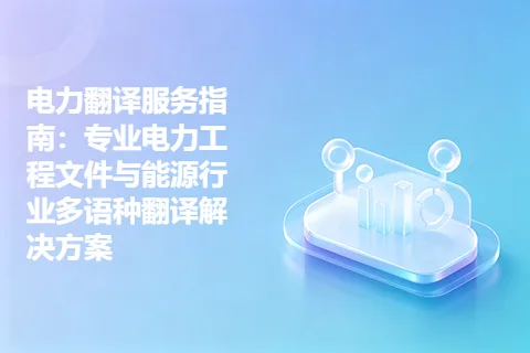 电力翻译服务指南：专业电力工程文件与能源行业多语种翻译解决方案