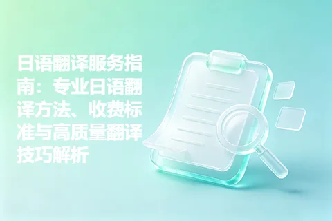 日语翻译服务指南：专业日语翻译方法、收费标准与高质量翻译技巧解析