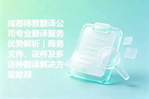 成都博雅翻译公司专业翻译服务优势解析｜商务文件、证件及多语种翻译解决方案推荐