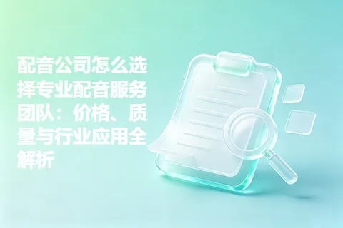配音公司怎么选择专业配音服务团队：价格、质量与行业应用全解析