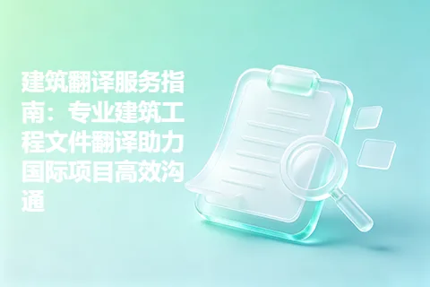 建筑翻译服务指南：专业建筑工程文件翻译助力国际项目高效沟通