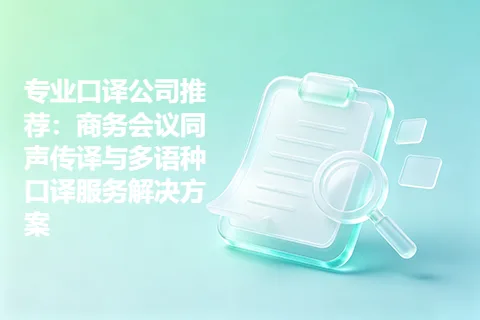 专业口译公司推荐：商务会议同声传译与多语种口译服务解决方案