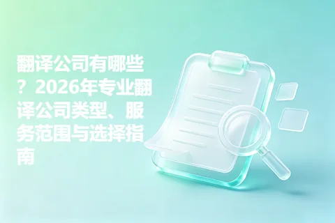 翻译公司有哪些？2026年专业翻译公司类型、服务范围与选择指南