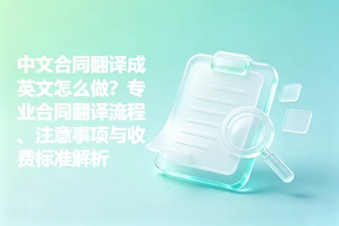 中文合同翻译成英文怎么做？专业合同翻译流程、注意事项与收费标准解析