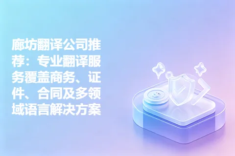 廊坊翻译公司推荐：专业翻译服务覆盖商务、证件、合同及多领域语言解决方案