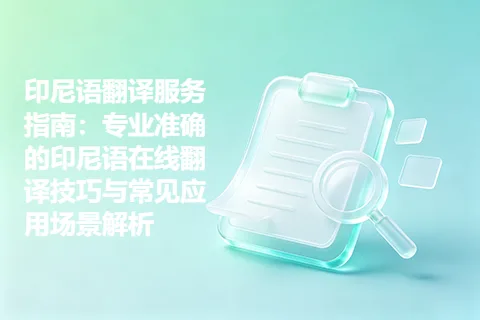 印尼语翻译服务指南：专业准确的印尼语在线翻译技巧与常见应用场景解析