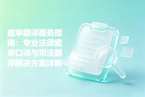 庭审翻译服务指南：专业法律庭审口译与司法翻译解决方案详解