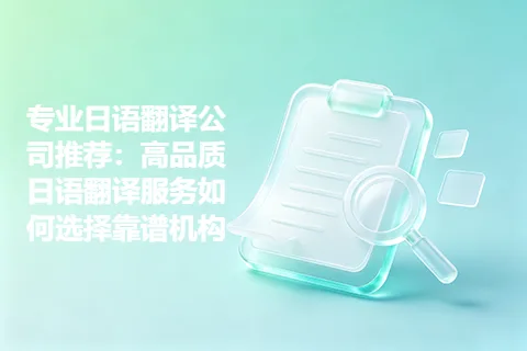 专业日语翻译公司推荐：高品质日语翻译服务如何选择靠谱机构