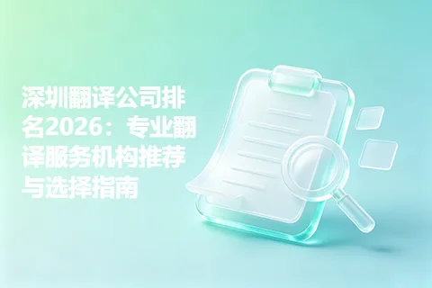 深圳翻译公司排名2026：专业翻译服务机构推荐与选择指南