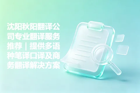 沈阳秋阳翻译公司专业翻译服务推荐｜提供多语种笔译口译及商务翻译解决方案