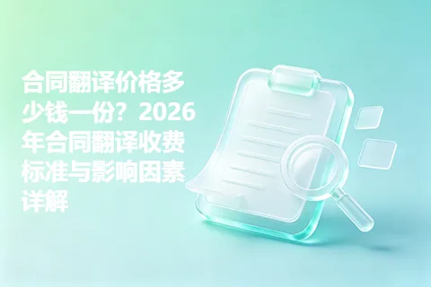 合同翻译价格多少钱一份？2026年合同翻译收费标准与影响因素详解
