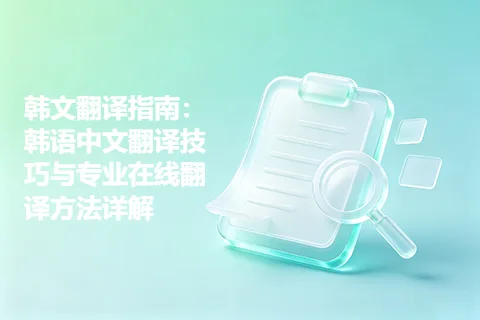 韩文翻译指南：韩语中文翻译技巧与专业在线翻译方法详解