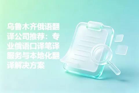 乌鲁木齐俄语翻译公司推荐：专业俄语口译笔译服务与本地化翻译解决方案