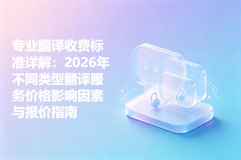专业翻译收费标准详解：2026年不同类型翻译服务价格影响因素与报价指南