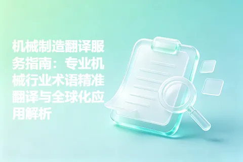 机械制造翻译服务指南：专业机械行业术语精准翻译与全球化应用解析
