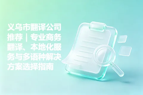 义乌市翻译公司推荐｜专业商务翻译、本地化服务与多语种解决方案选择指南