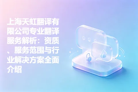 上海天虹翻译有限公司专业翻译服务解析：资质、服务范围与行业解决方案全面介绍