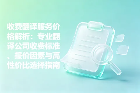 收费翻译服务价格解析：专业翻译公司收费标准、报价因素与高性价比选择指南