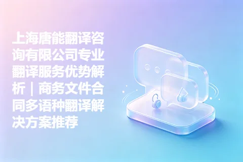 上海唐能翻译咨询有限公司专业翻译服务优势解析｜商务文件合同多语种翻译解决方案推荐