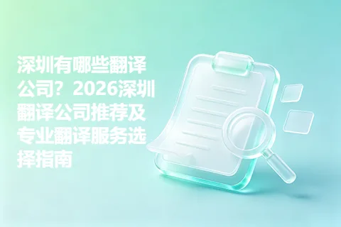 深圳有哪些翻译公司？2026深圳翻译公司推荐及专业翻译服务选择指南