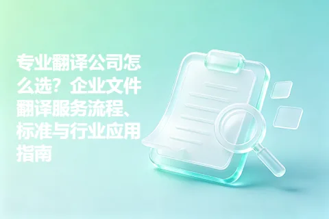 专业翻译公司怎么选？企业文件翻译服务流程、标准与行业应用指南