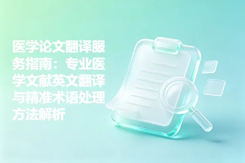 医学论文翻译服务指南：专业医学文献英文翻译与精准术语处理方法解析