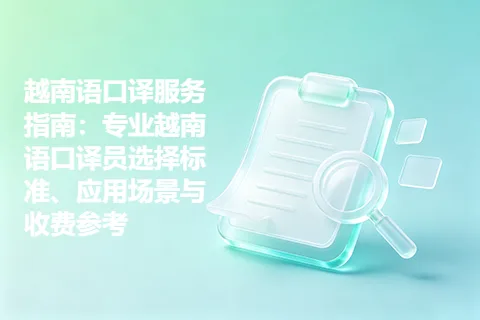 越南语口译服务指南：专业越南语口译员选择标准、应用场景与收费参考