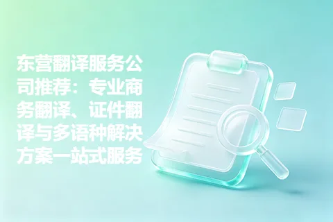 东营翻译服务公司推荐：专业商务翻译、证件翻译与多语种解决方案一站式服务