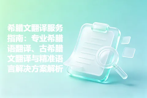 希腊文翻译服务指南：专业希腊语翻译、古希腊文翻译与精准语言解决方案解析