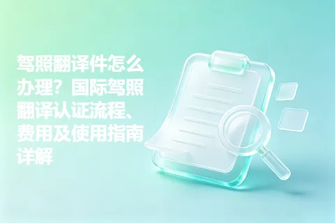 驾照翻译件怎么办理？国际驾照翻译认证流程、费用及使用指南详解