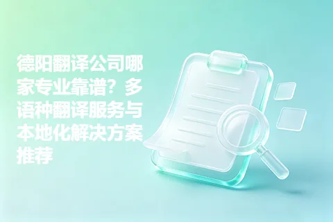 德阳翻译公司哪家专业靠谱？多语种翻译服务与本地化解决方案推荐