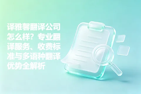 译雅馨翻译公司怎么样？专业翻译服务、收费标准与多语种翻译优势全解析