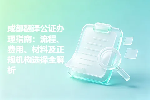成都翻译公证办理指南：流程、费用、材料及正规机构选择全解析