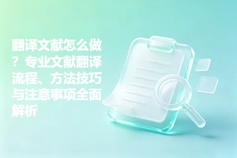 翻译文献怎么做？专业文献翻译流程、方法技巧与注意事项全面解析