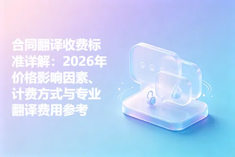 合同翻译收费标准详解：2026年价格影响因素、计费方式与专业翻译费用参考