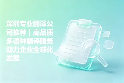 深圳专业翻译公司推荐｜高品质多语种翻译服务助力企业全球化发展