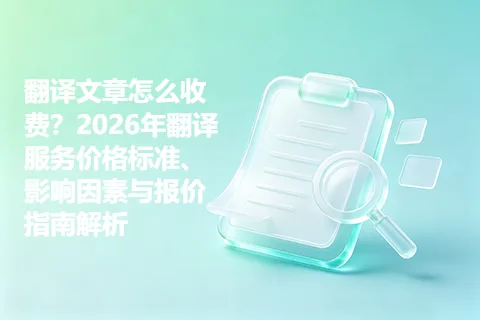 翻译文章怎么收费？2026年翻译服务价格标准、影响因素与报价指南解析