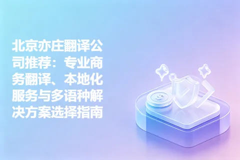 北京亦庄翻译公司推荐：专业商务翻译、本地化服务与多语种解决方案选择指南