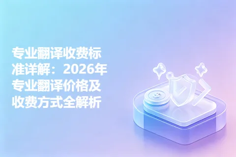 专业翻译收费标准详解：2026年专业翻译价格及收费方式全解析