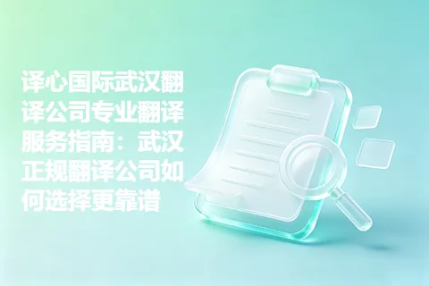 译心国际武汉翻译公司专业翻译服务指南:武汉正规翻译公司如何选择更靠谱