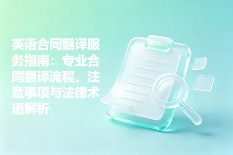 英语合同翻译服务指南：专业合同翻译流程、注意事项与法律术语解析