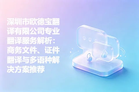 深圳市欧德宝翻译有限公司专业翻译服务解析：商务文件、证件翻译与多语种解决方案推荐