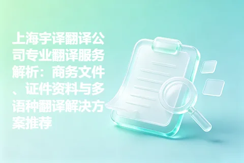 上海宇译翻译公司专业翻译服务解析：商务文件、证件资料与多语种翻译解决方案推荐